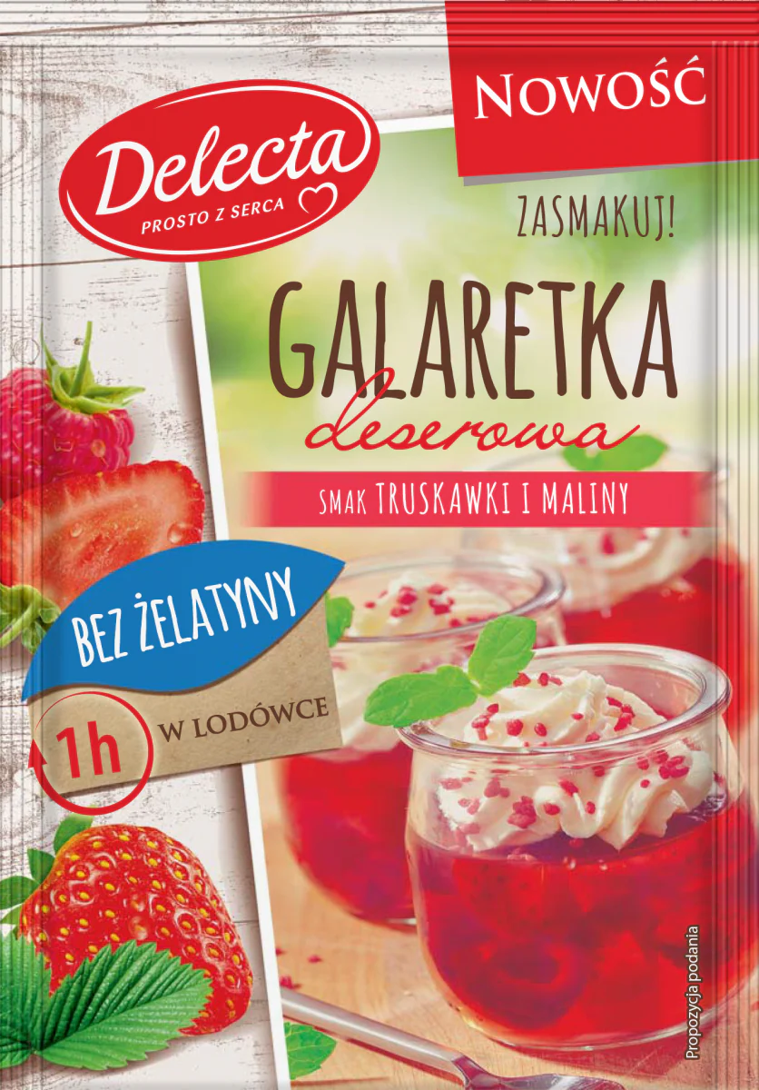 Delecta Dessert jelly with strawberry and raspberry flavor 61 g