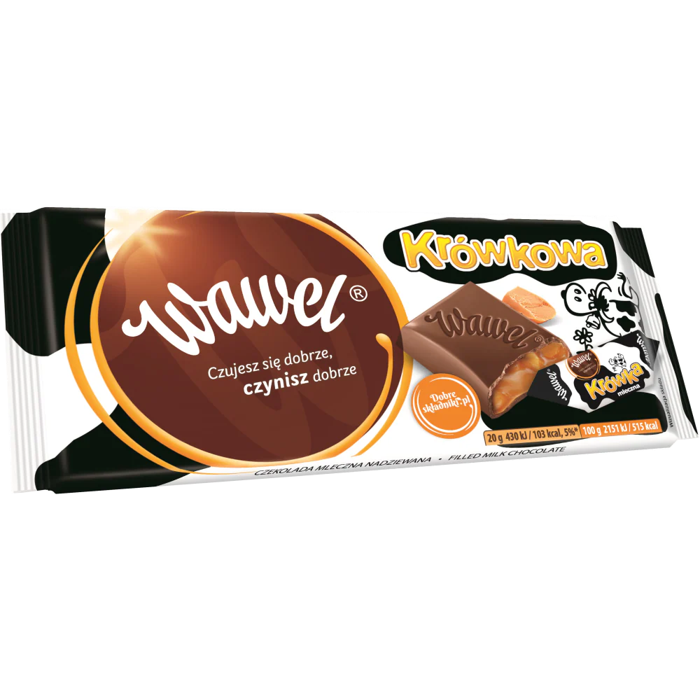 WAWEL KRÓWKOWA MILK CHOCOLATE WITH CARAMEL FILLING 100G