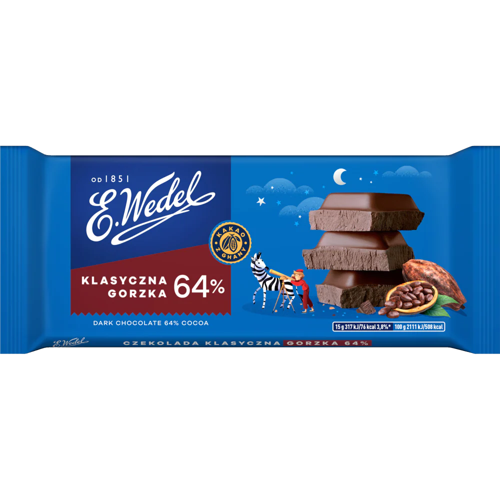 WEDEL DARK CHOCOLATE 50% COCOA 90G