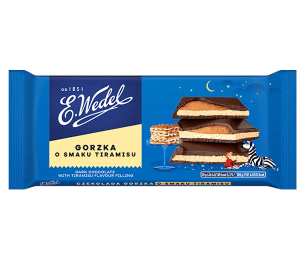 WEDEL DARK CHOCOLATE WITH TIRAMISU FLAVOUR FILLING 100G